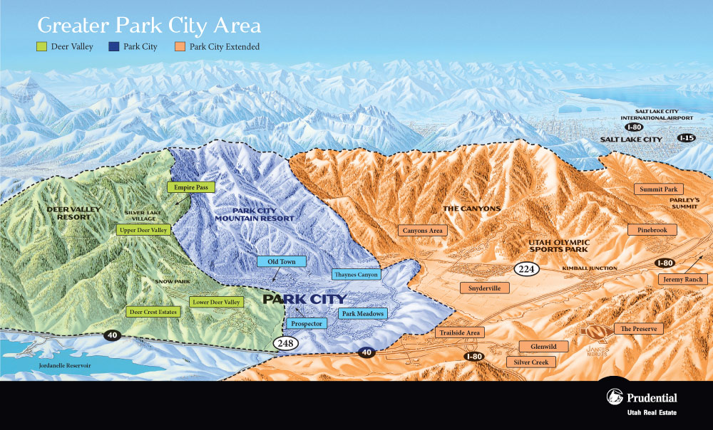 A map of the greater park city area, park city map, park city area map